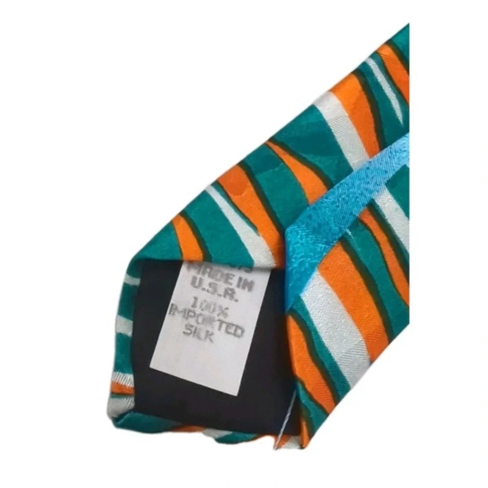 Vintage Miami Dolphins 100% Silk Necktie Mens 57
